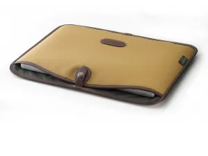 15 inch Laptop Slip - Khaki FibreNyte / Chocolate Leather