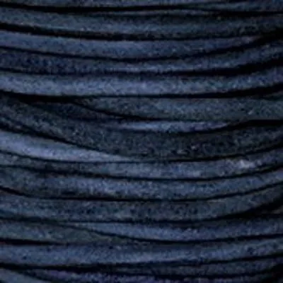 1.5mm Natural Blue Round Leather Cord (2 Meters)