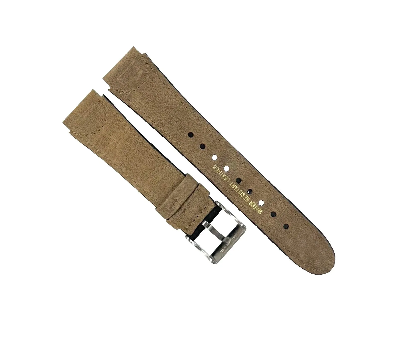 18 MM Black Genuine Leather Watch Band with stitches and bumps