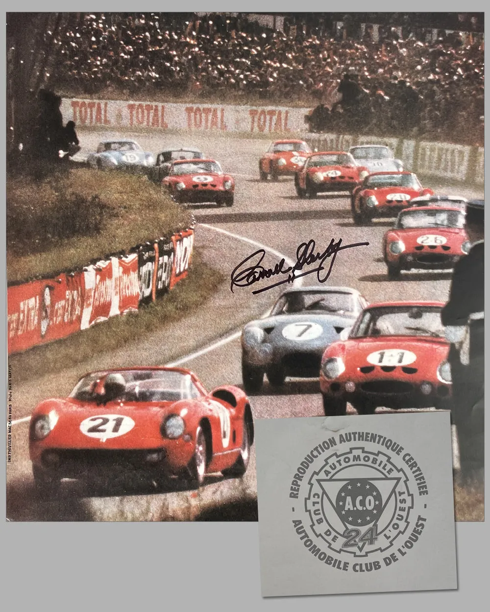 1964 – 24 Hours of Le Mans ACO poster, autographed by Carroll Shelby