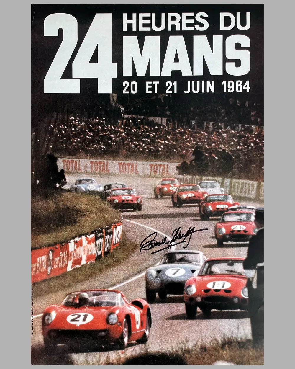 1964 – 24 Hours of Le Mans ACO poster, autographed by Carroll Shelby