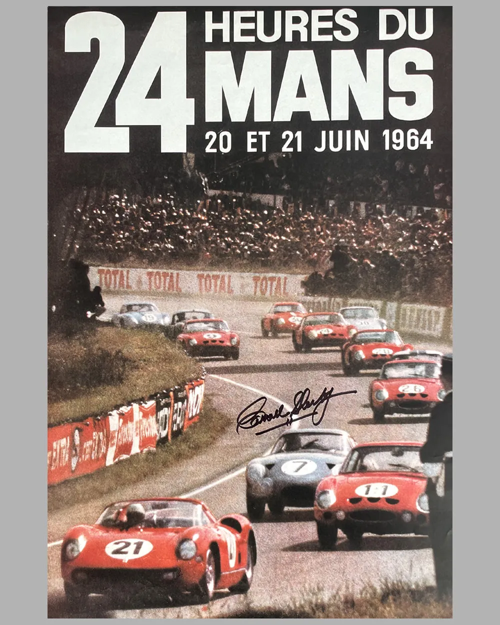 1964 – 24 Hours of Le Mans ACO poster, autographed by Carroll Shelby