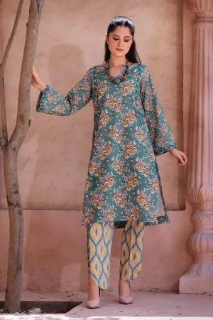 2PC Unstitched Printed Lawn Shirt and Trouser KST-2635