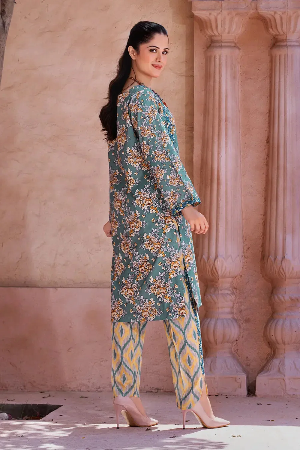 2PC Unstitched Printed Lawn Shirt and Trouser KST-2635