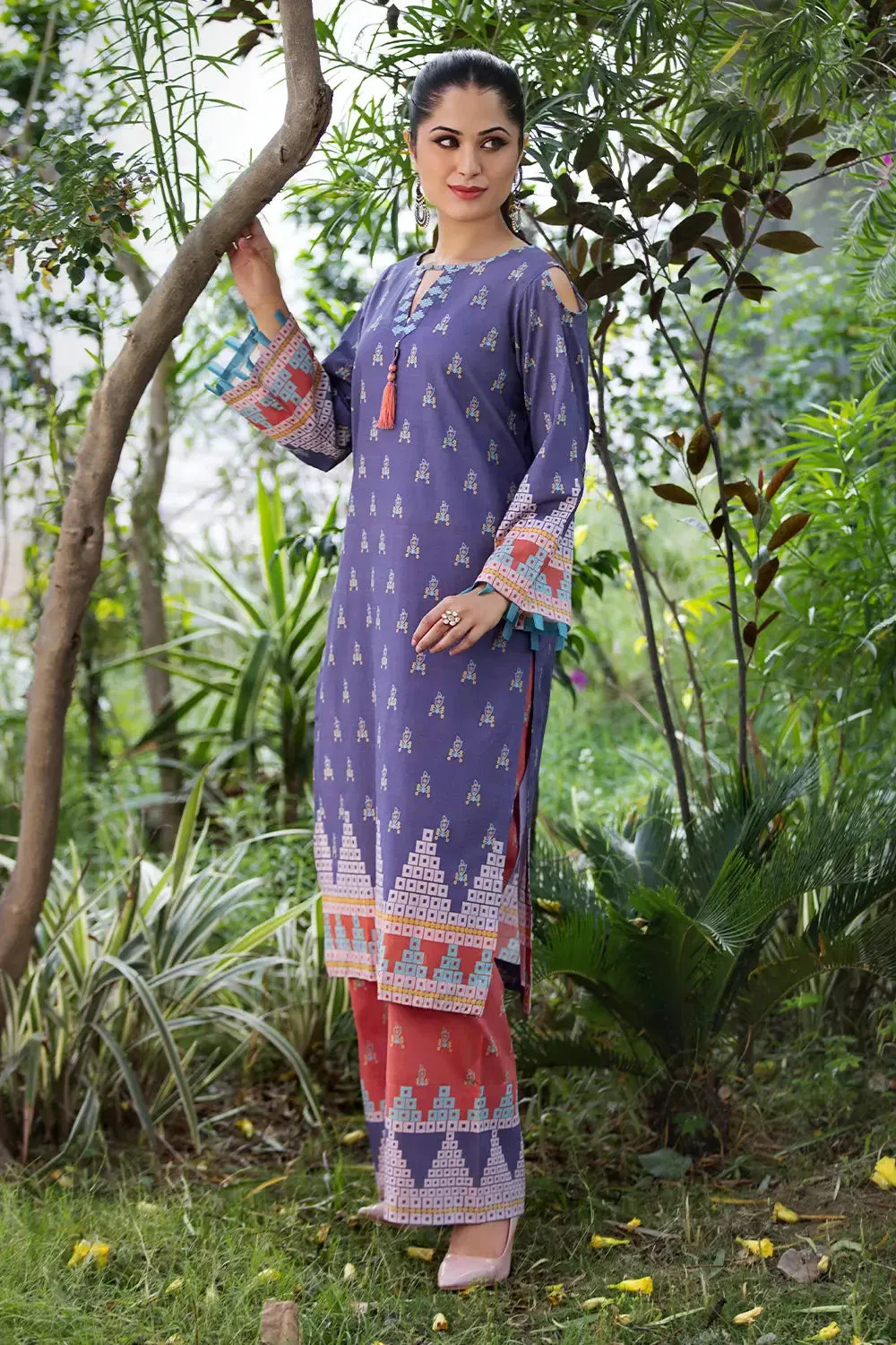 2PC Unstitched Printed Lawn Shirt and Trouser KST-2636