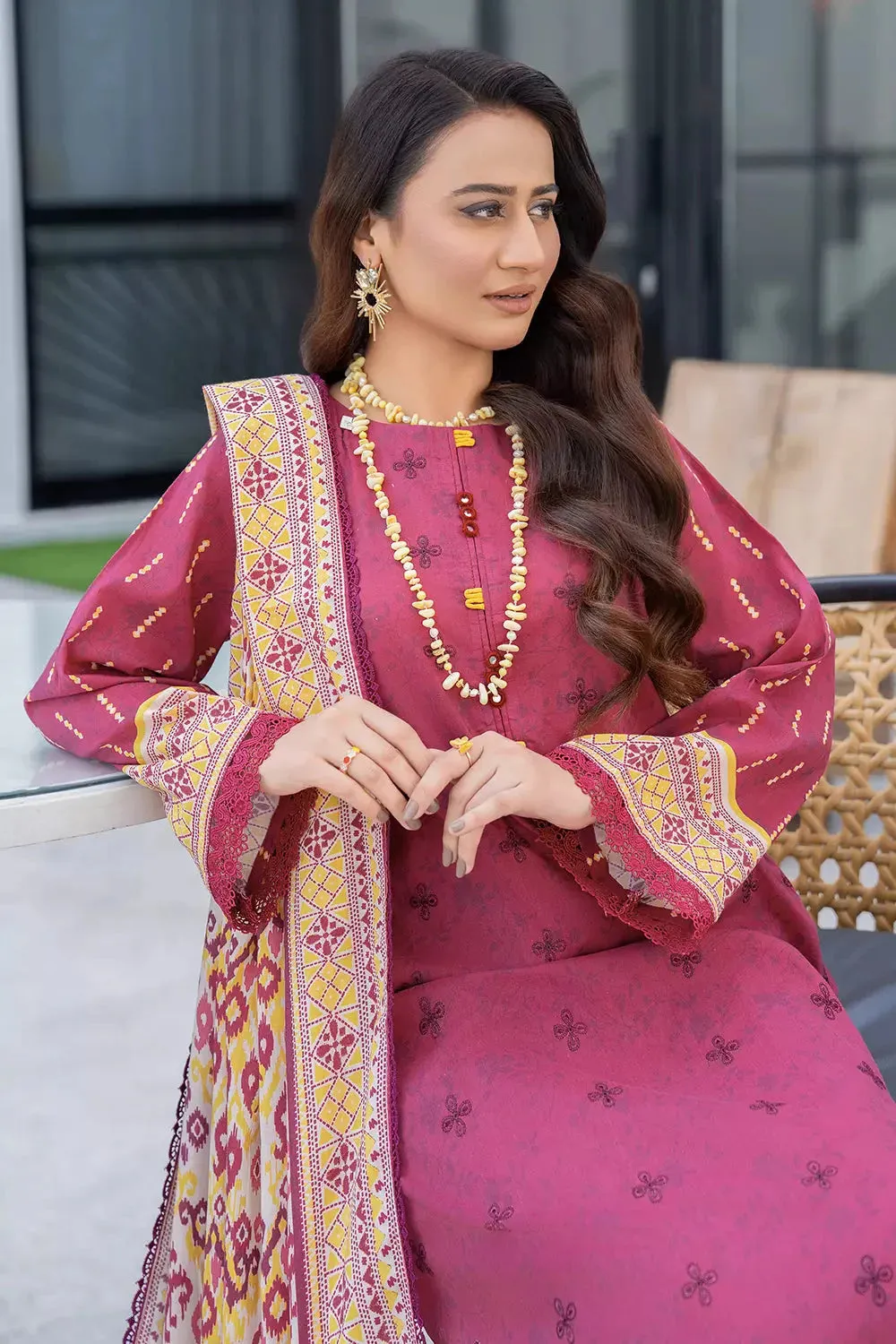 3PC Embroidered Unstitched Lawn Suit KL-2817