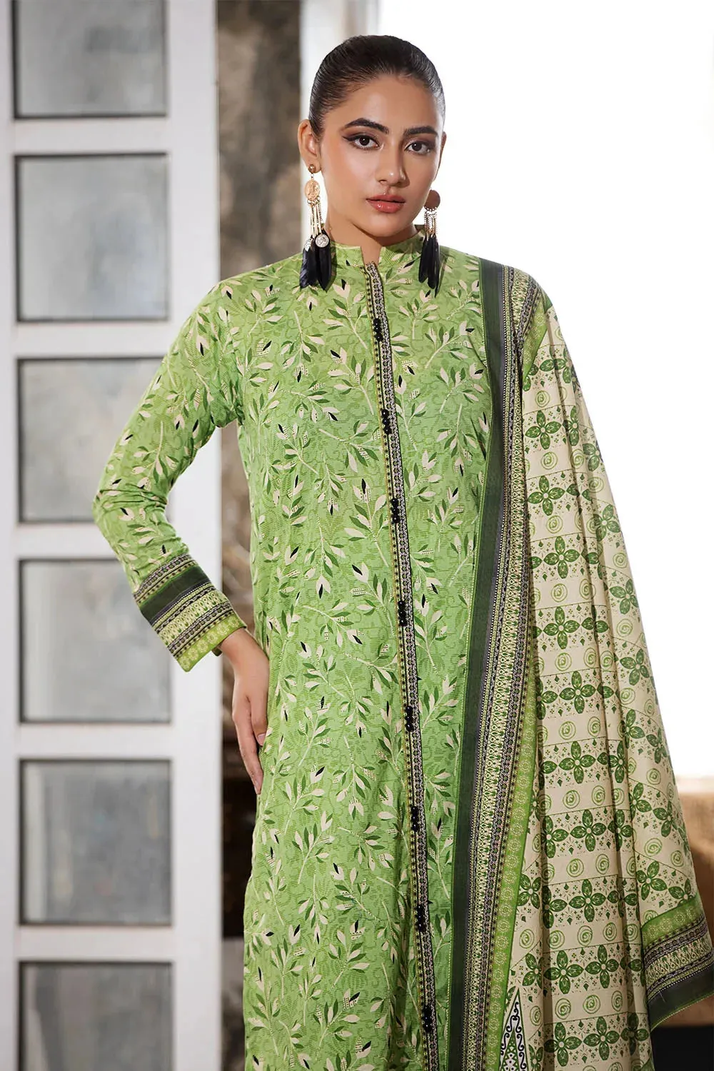 3PC Printed Unstitched Lawn Suit KLA-2589