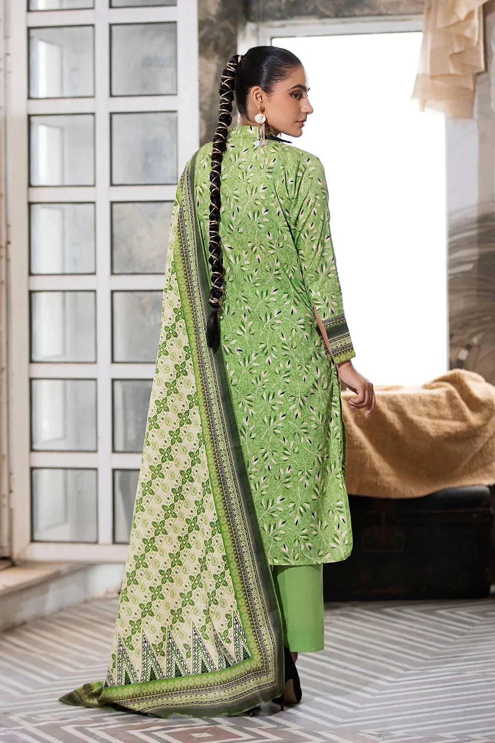 3PC Printed Unstitched Lawn Suit KLA-2589