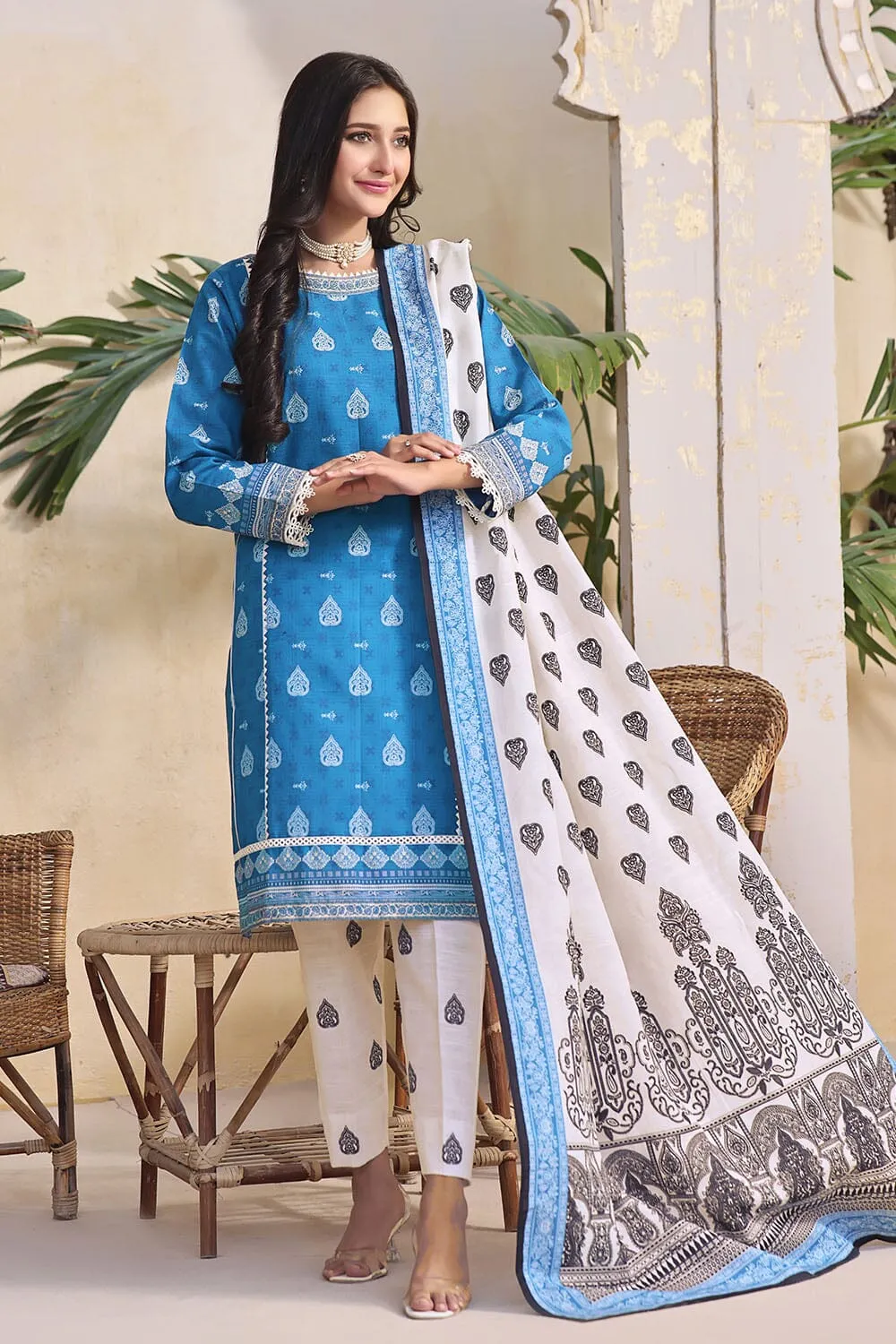 3PC Unstitched Khaddar Suit KKH-2267