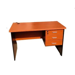 4 feet Office Table with 3 Drawers-Cherry