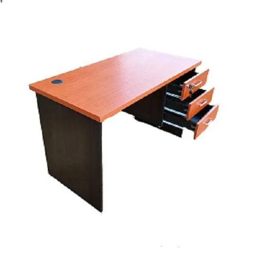 4 feet Office Table with 3 Drawers-Cherry