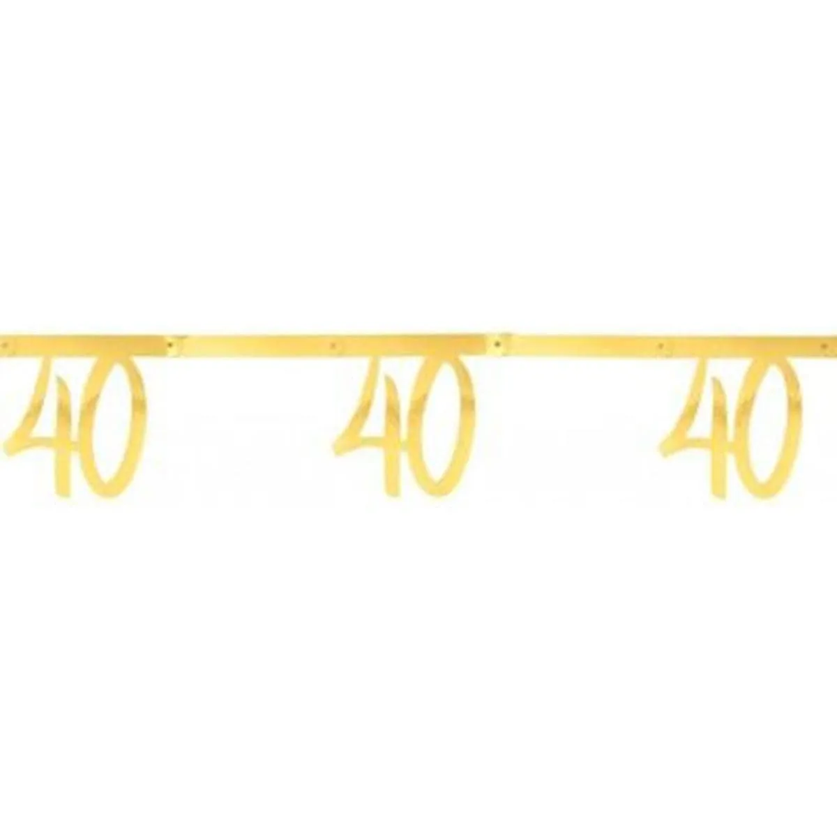 40 Years Old Birthday Banner, Metallic Gold