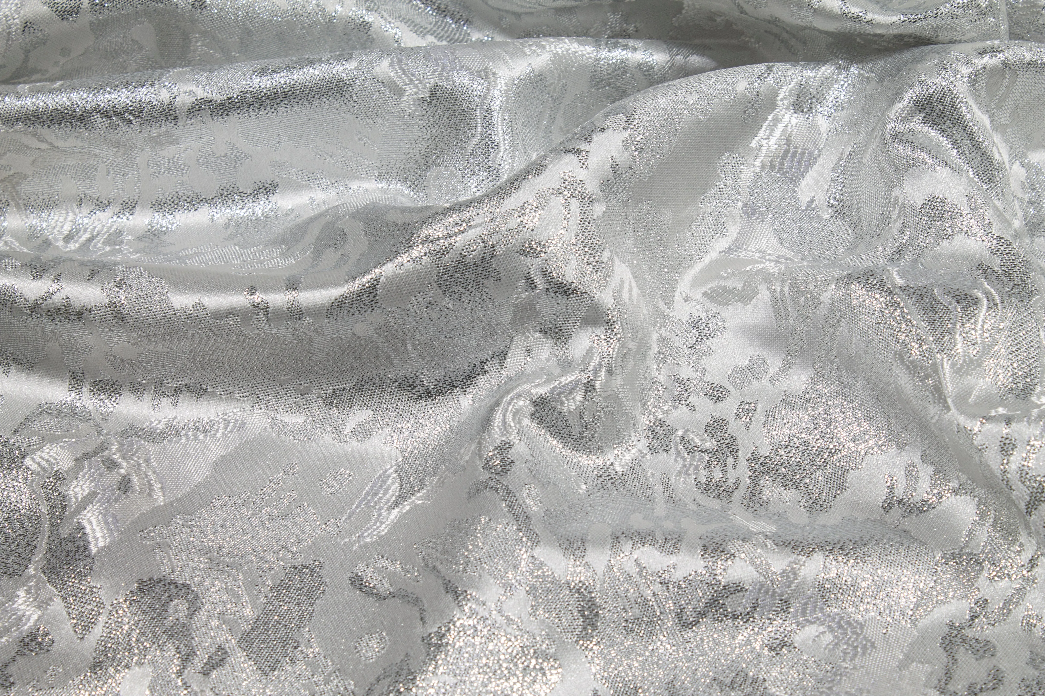 Abstract Metallic Brocade - Silver