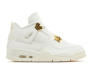 Womens Air Jordan 4 Metallic Gold Sneakers with Premium Finish