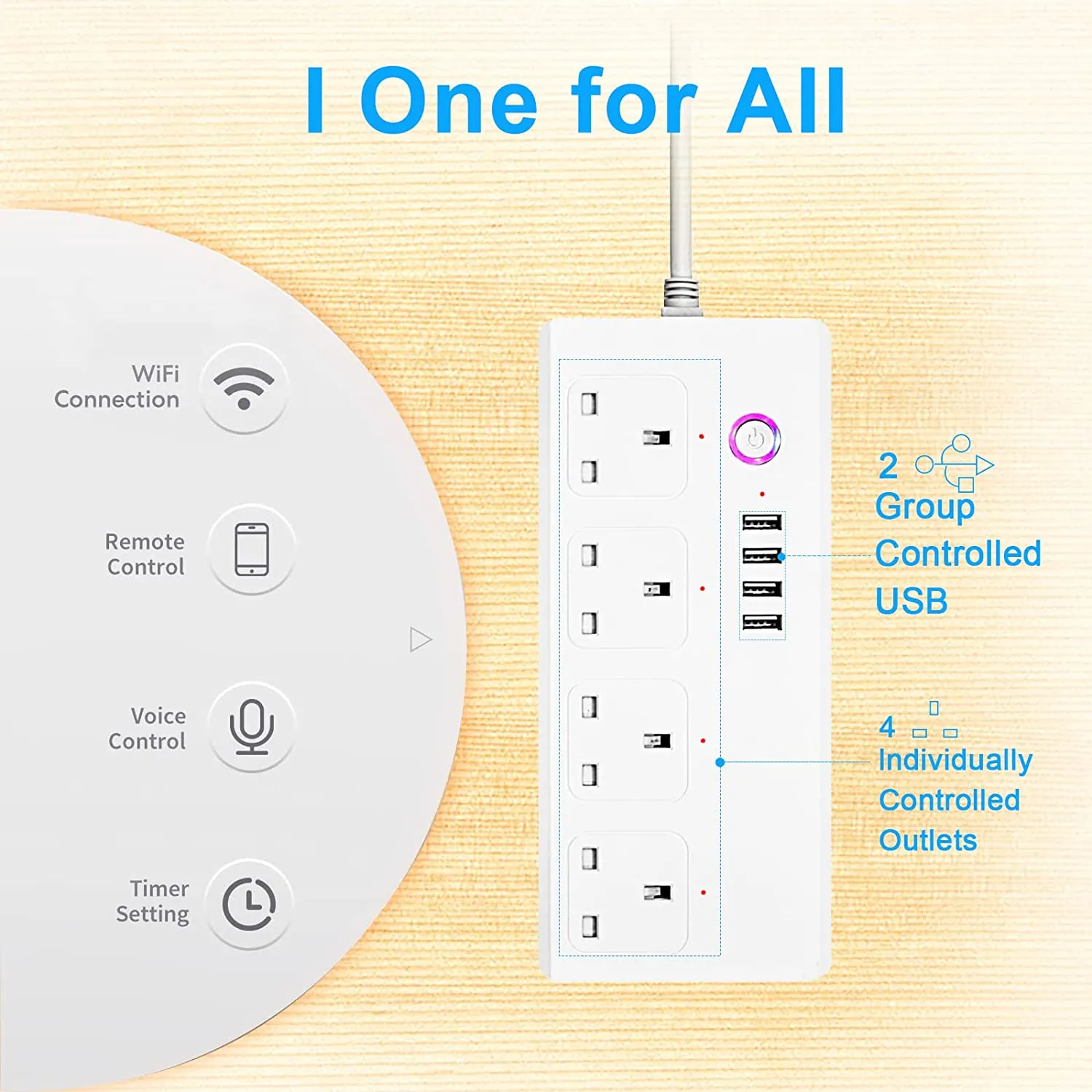 Alexa/ Google Smart Power Strip  USB Charging Port