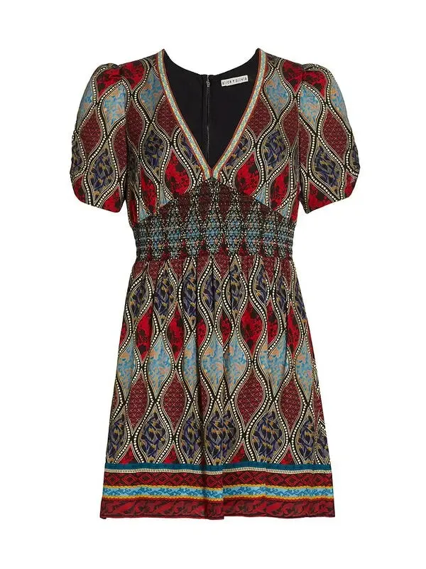 Alice   Olivia Jewel Multi Printed Dress Size UK 8