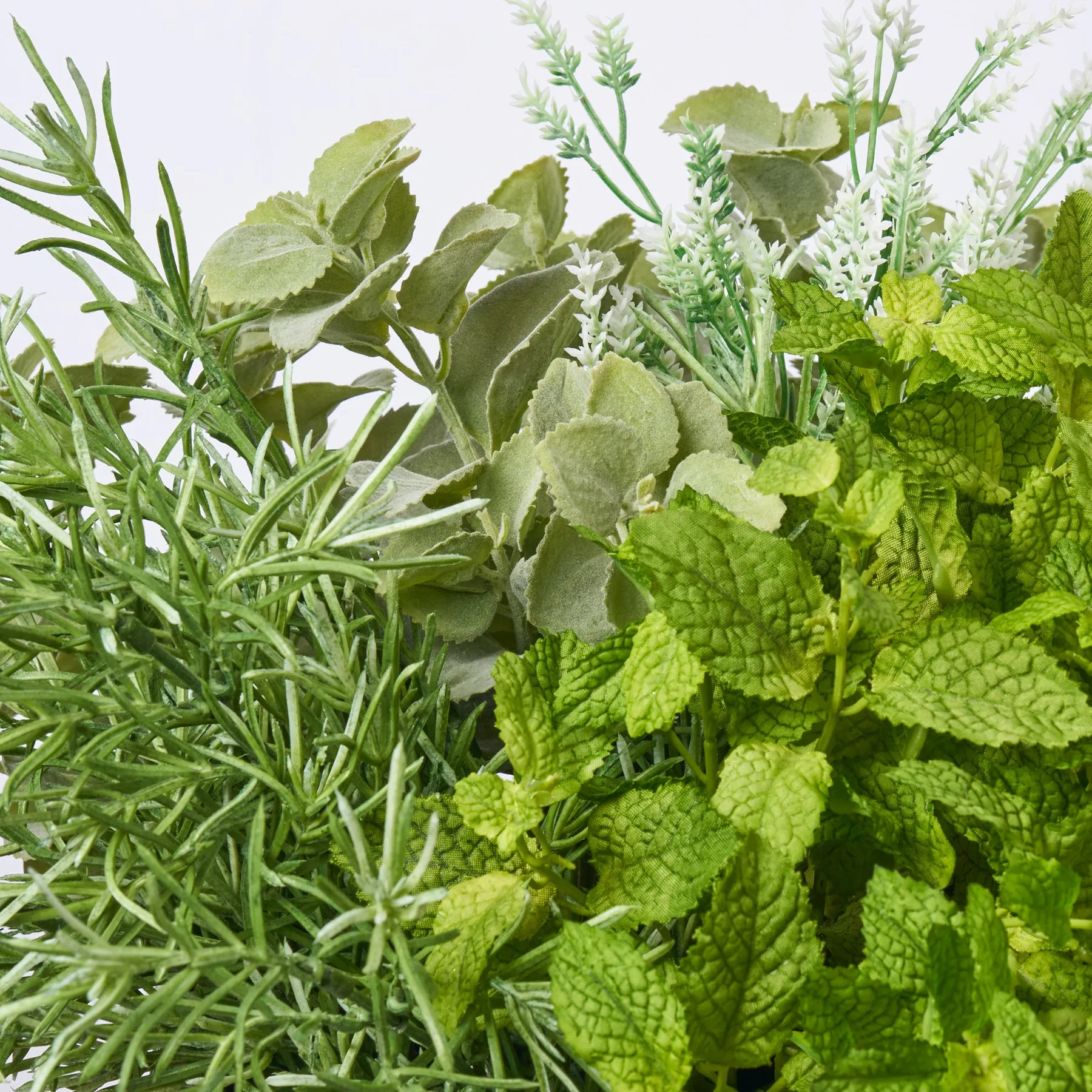 All Seasons Faux Herb Garden in Galvanized Diamond Pot