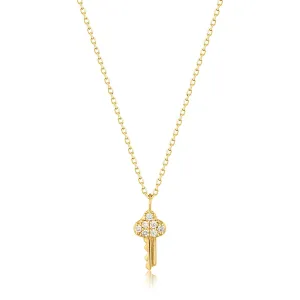 Ania Haie 14kt Gold Natural Diamond Key Necklace