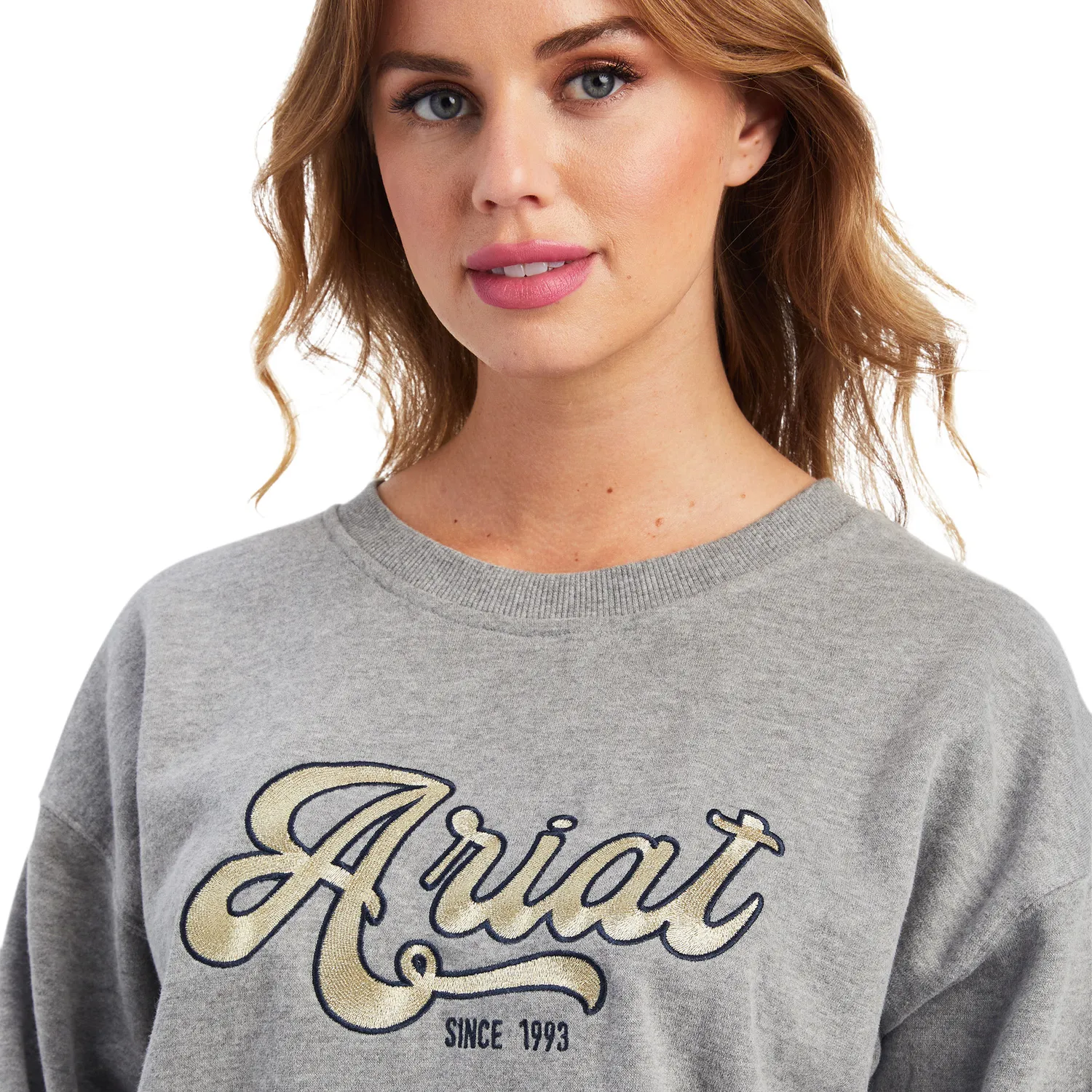 Ariat Women's REAL Cropped Sweatshirt - Heather Grey