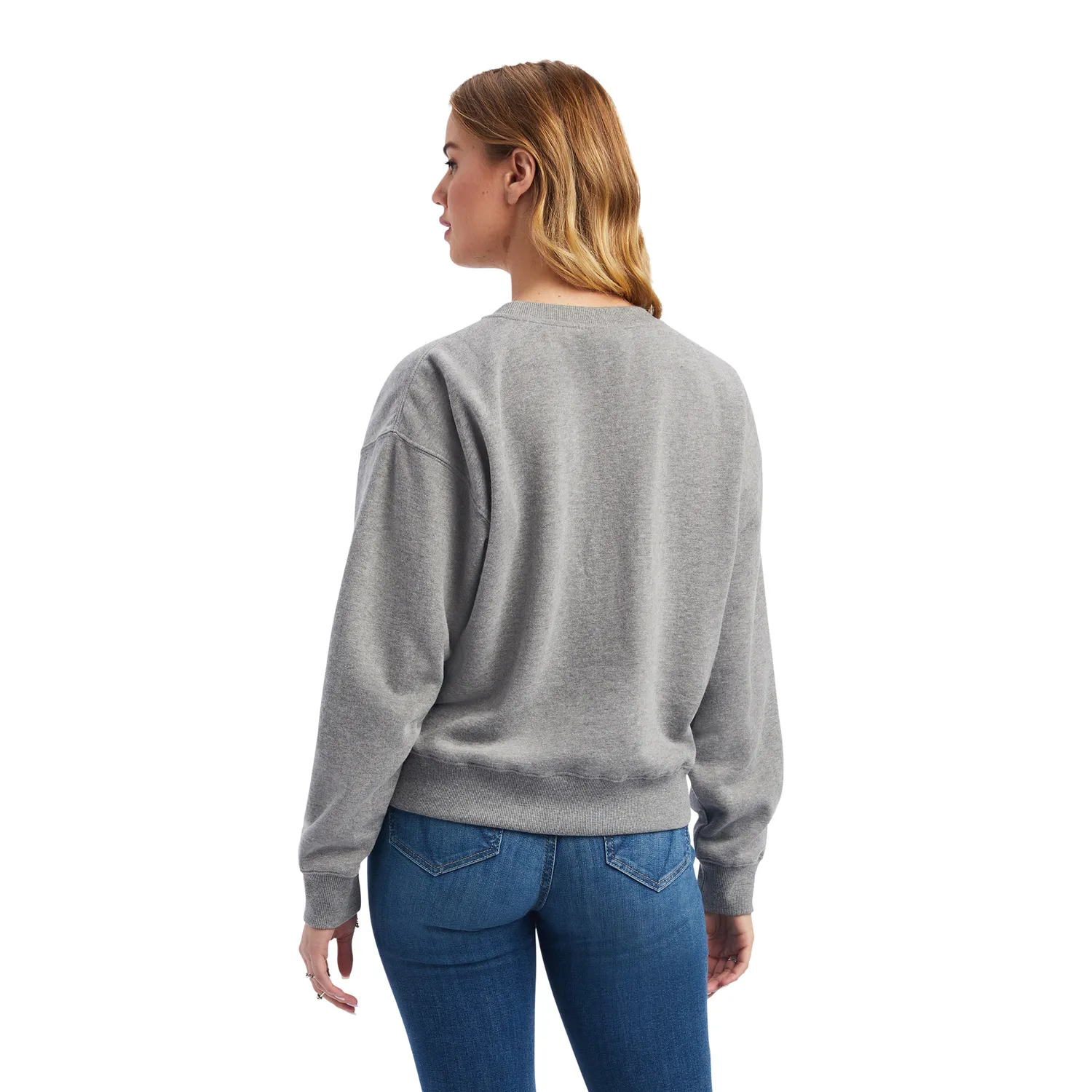 Ariat Women's REAL Cropped Sweatshirt - Heather Grey