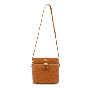 Aspen Tote in Cognac Ostrich