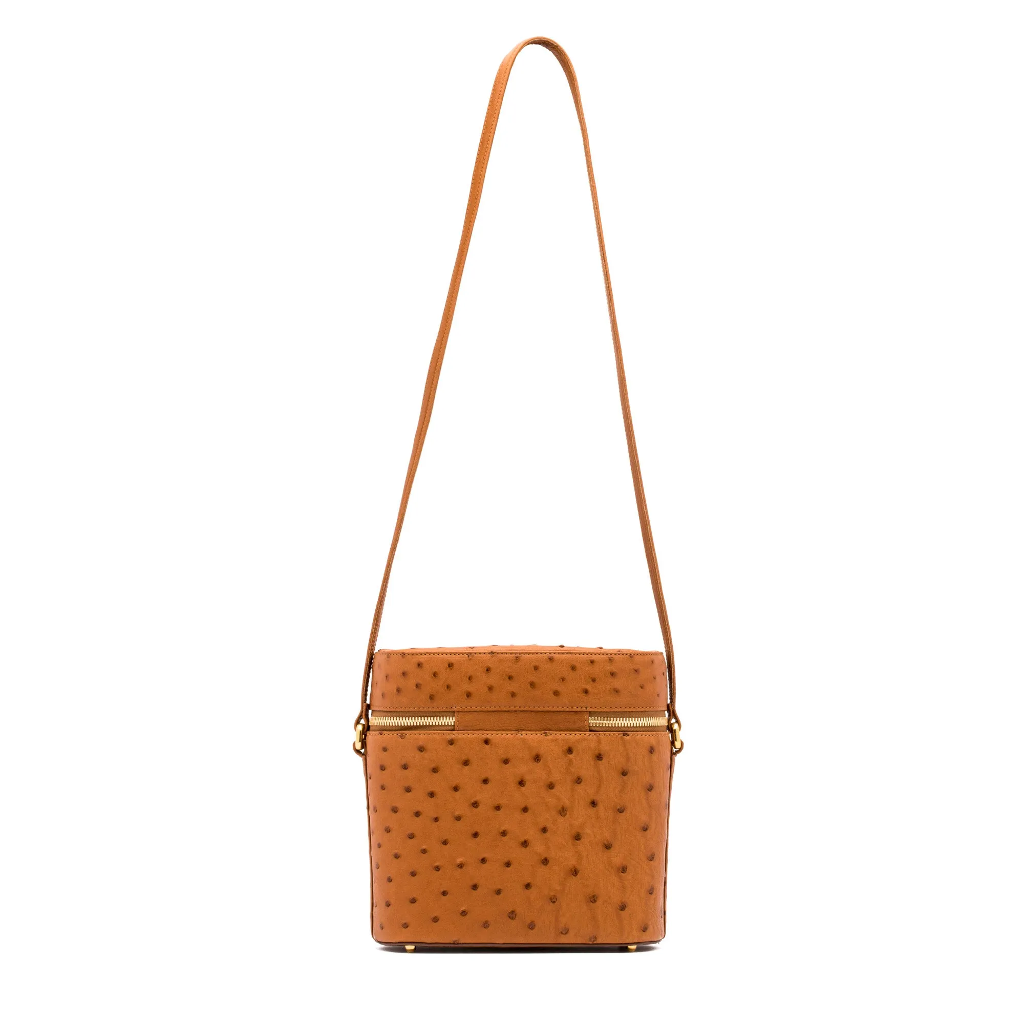 Aspen Tote in Cognac Ostrich