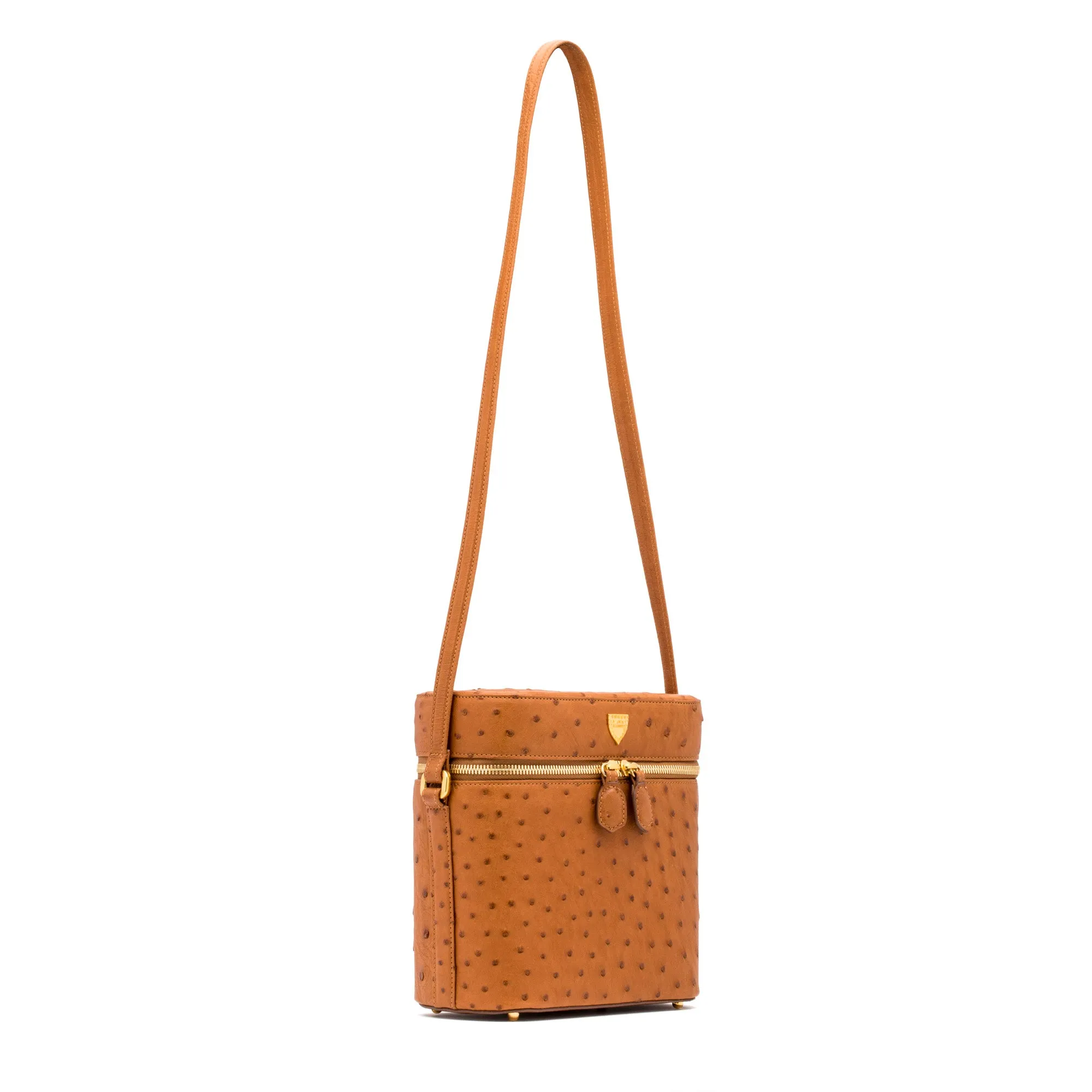 Aspen Tote in Cognac Ostrich