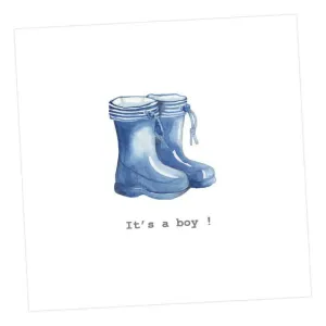 Baby Boy Wellies Card