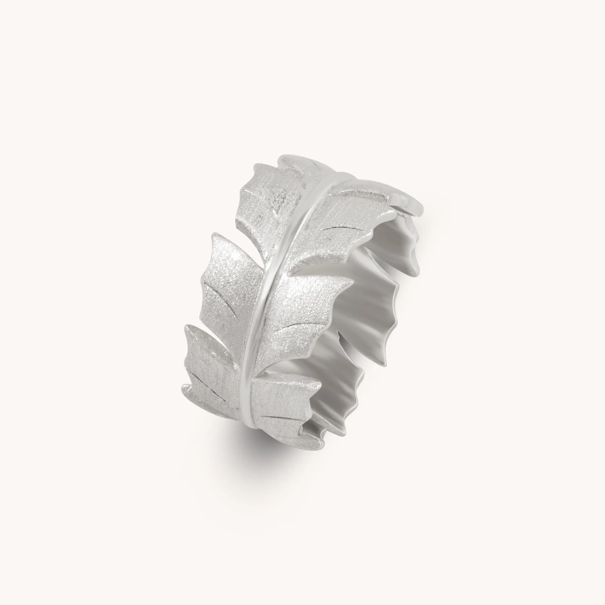 Banana Leaf Silver Ring