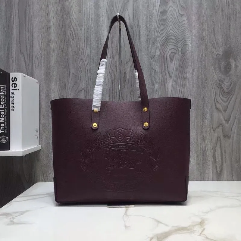 BB Small Embossed Crest Tote Purple For Women, Bags 13.8in/35cm