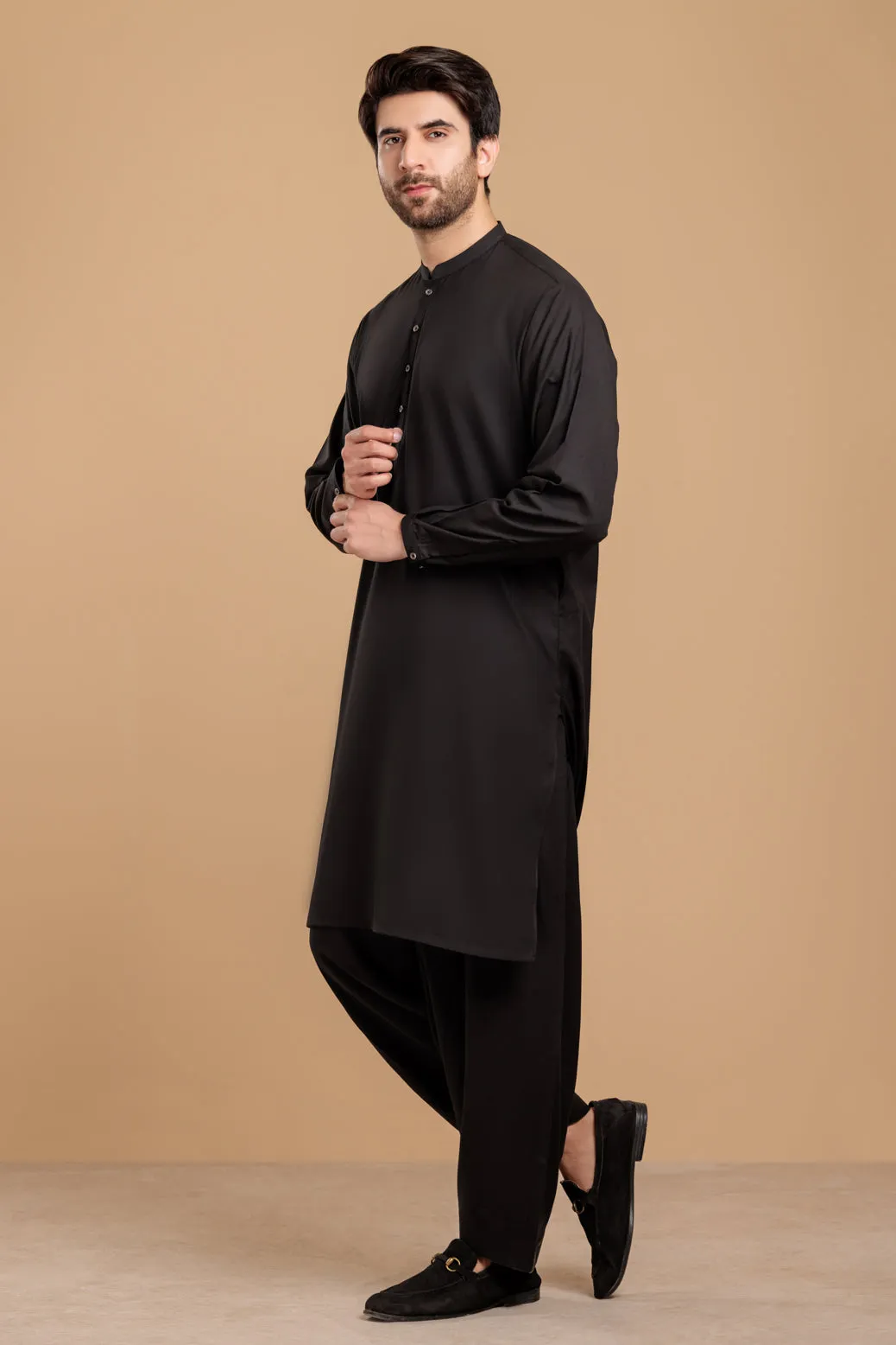 BLACK-BLENDED-KURTA SHALWAR- (KSRS23-083)