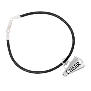 Black Cord Cheerleading Megaphone Bracelets