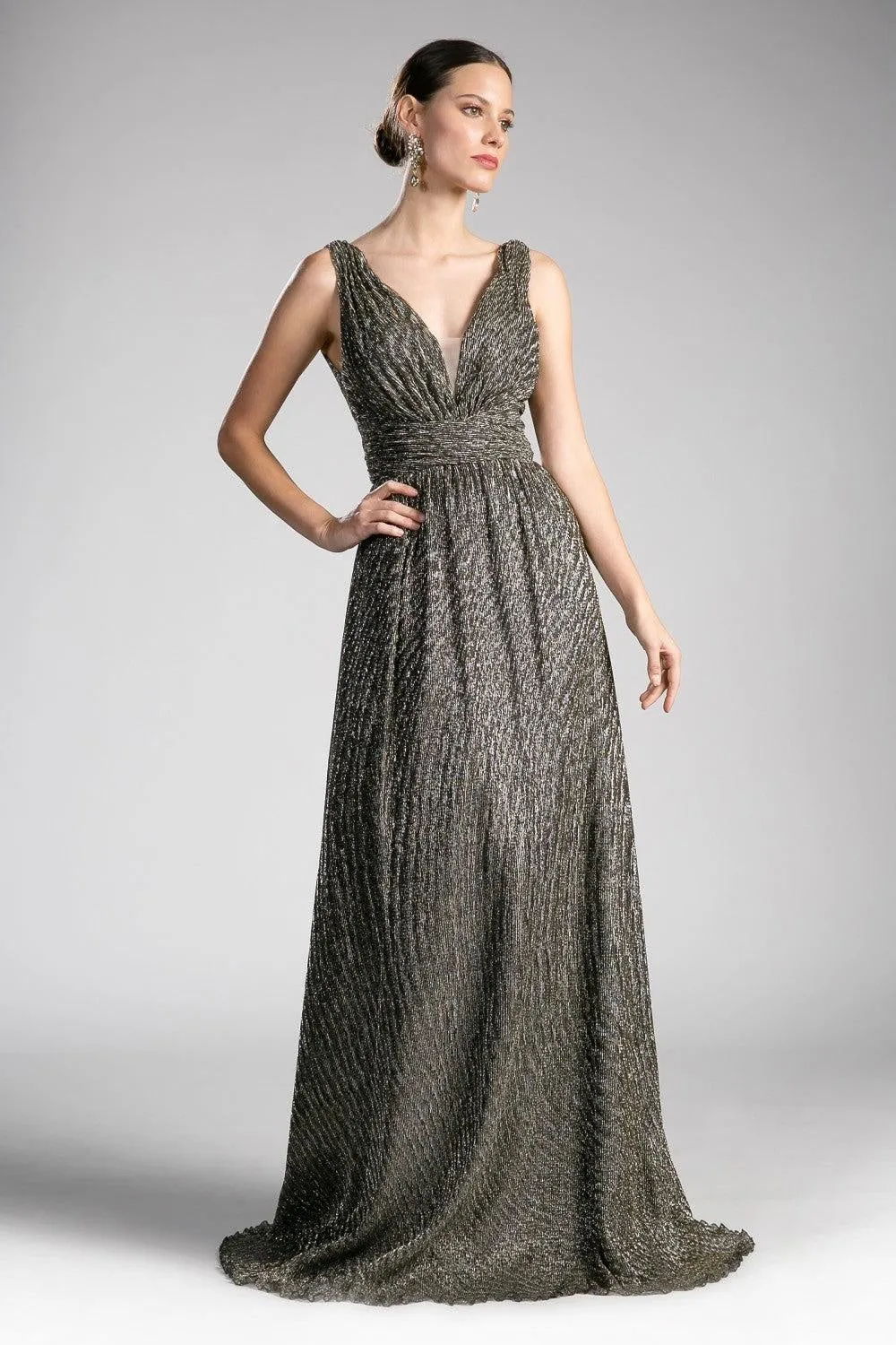 Black Gold Metallic Gown-FINAL SALE-NOT ELIGIBLE FOR EXCHANGE OR REFUND