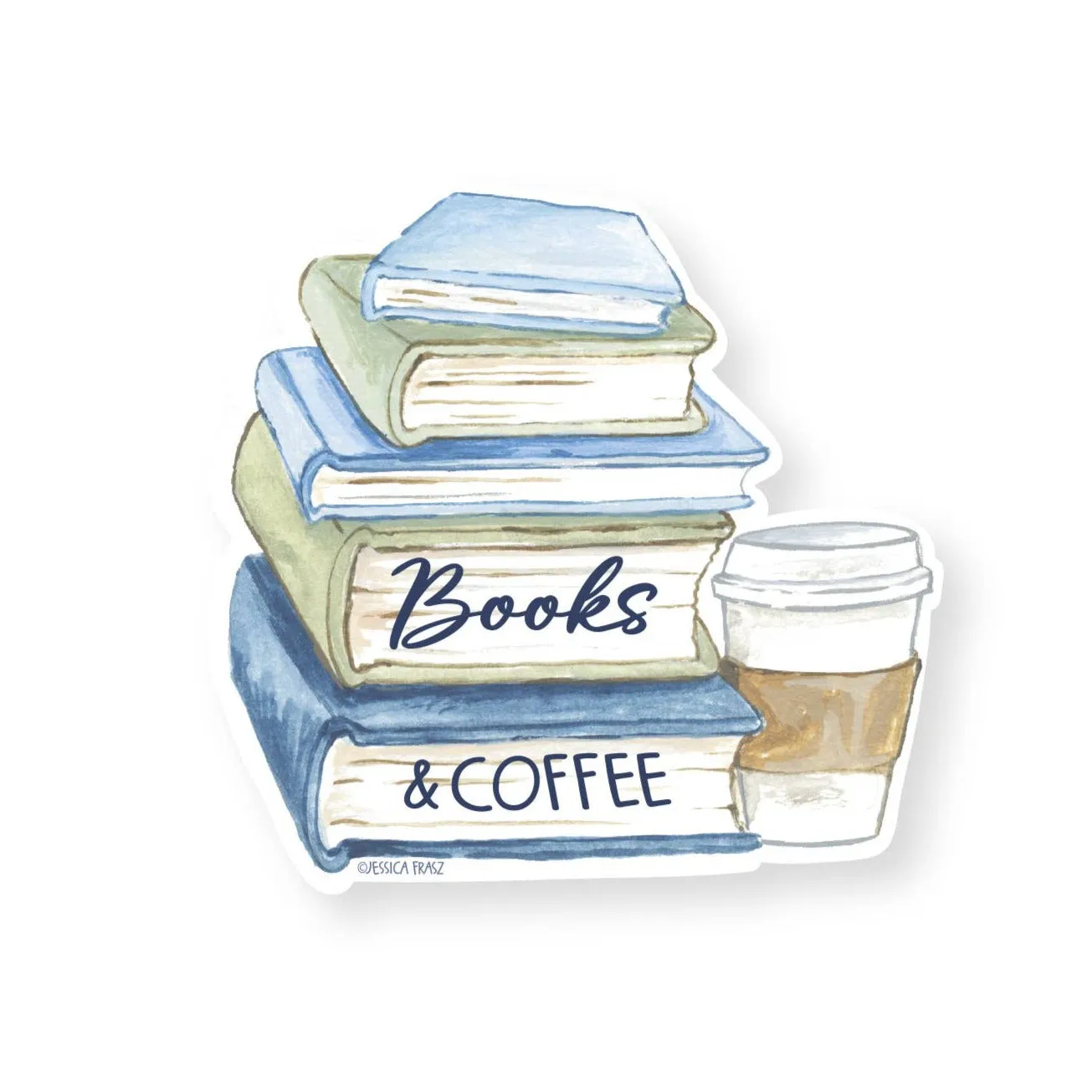 Books and Coffee Vinyl Sticker