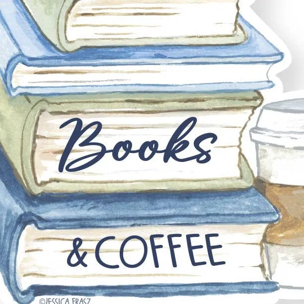 Books and Coffee Vinyl Sticker