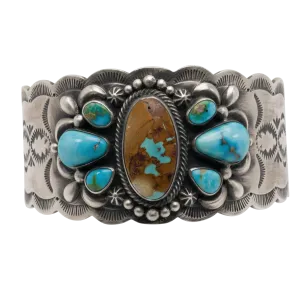 Boulder Turquoise & Sonoran Turquoise Overlay Cuff | Murphy Platero