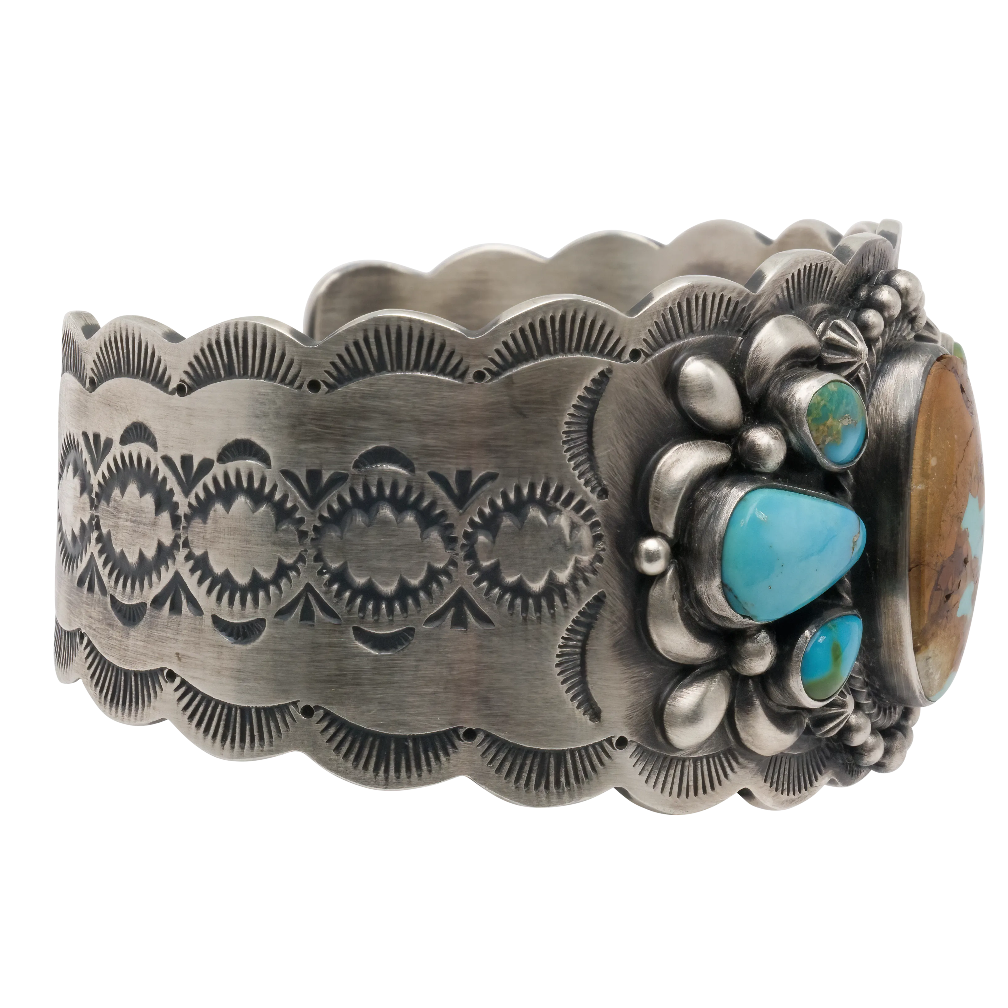 Boulder Turquoise & Sonoran Turquoise Overlay Cuff | Murphy Platero