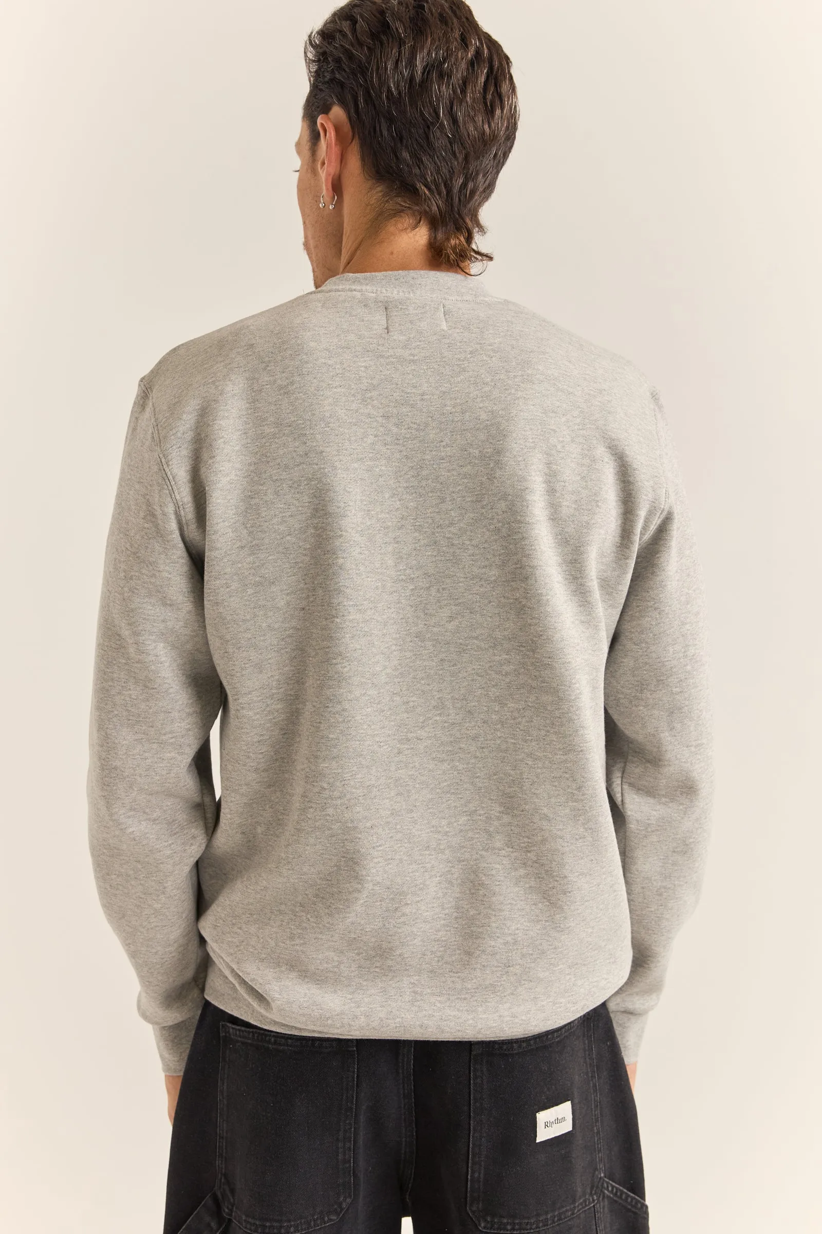 Brand Fleece Crew Grey Heather