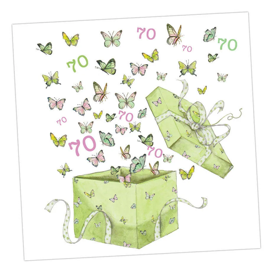 Butterfly 70th Birthday Card