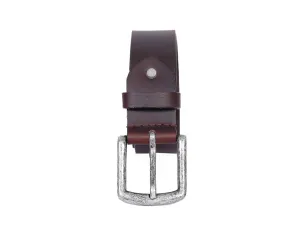 Celtic Brown Leather Belt With Silver Buckle. Art: LB-749