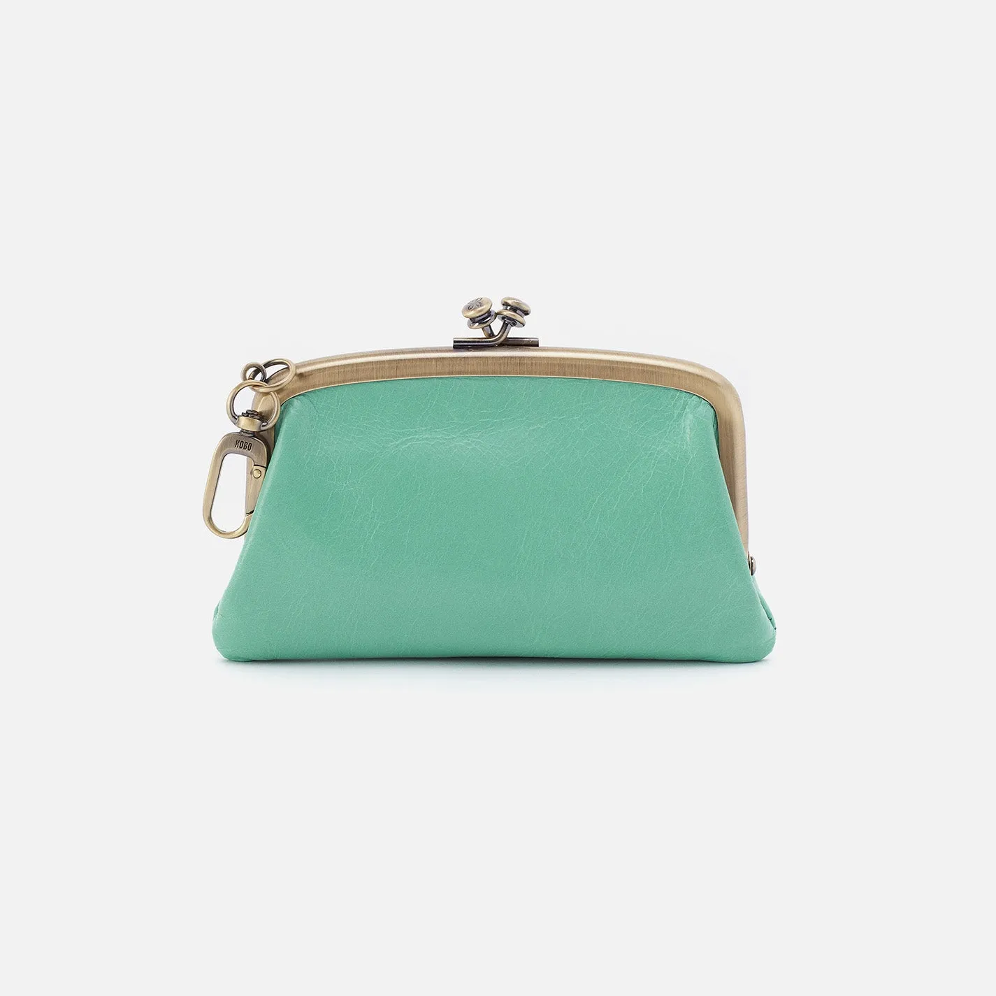 Cheer Frame Pouch in Polished Leather - Seaglass