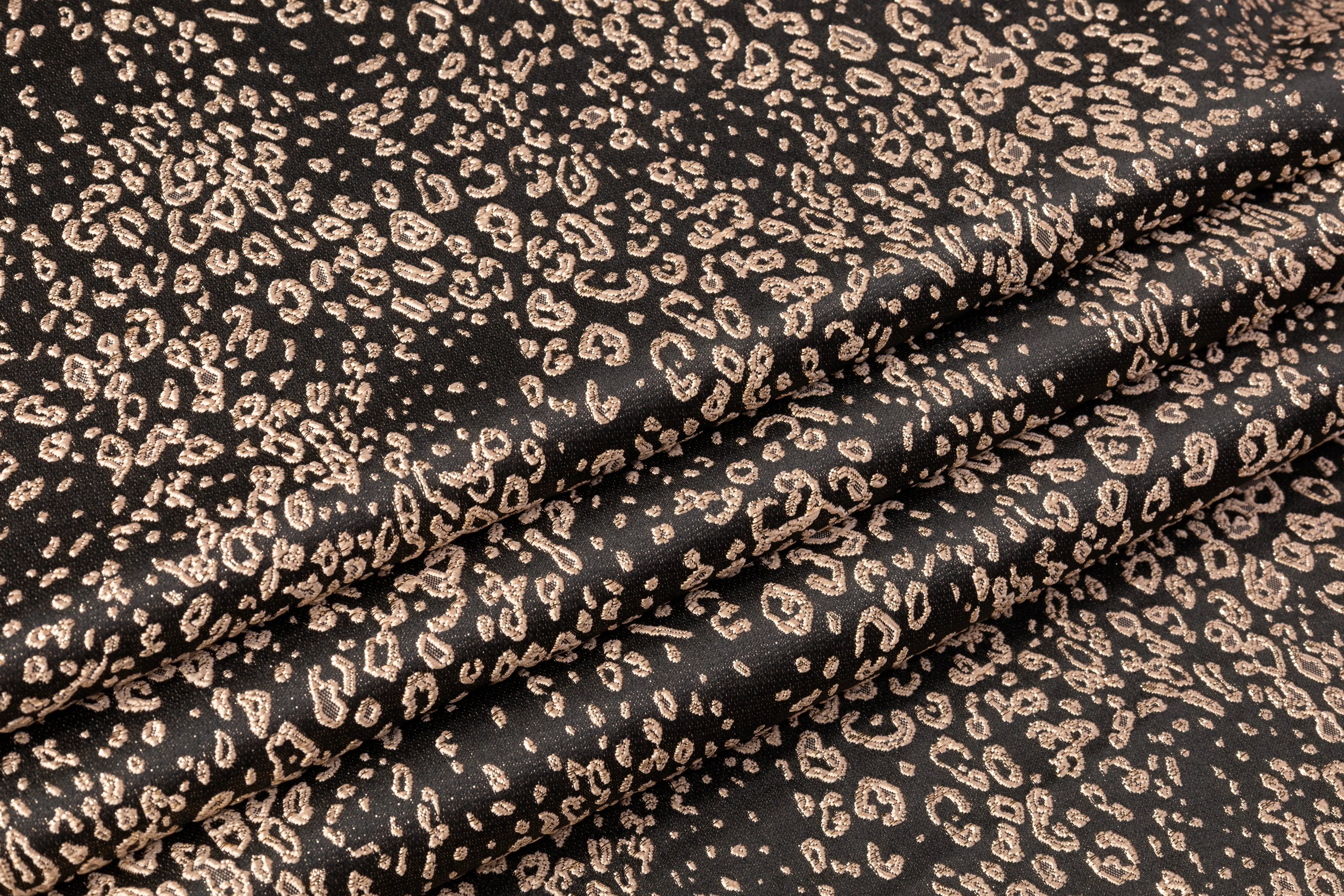 Cheetah Metallic Brocade - Brown / Bronze