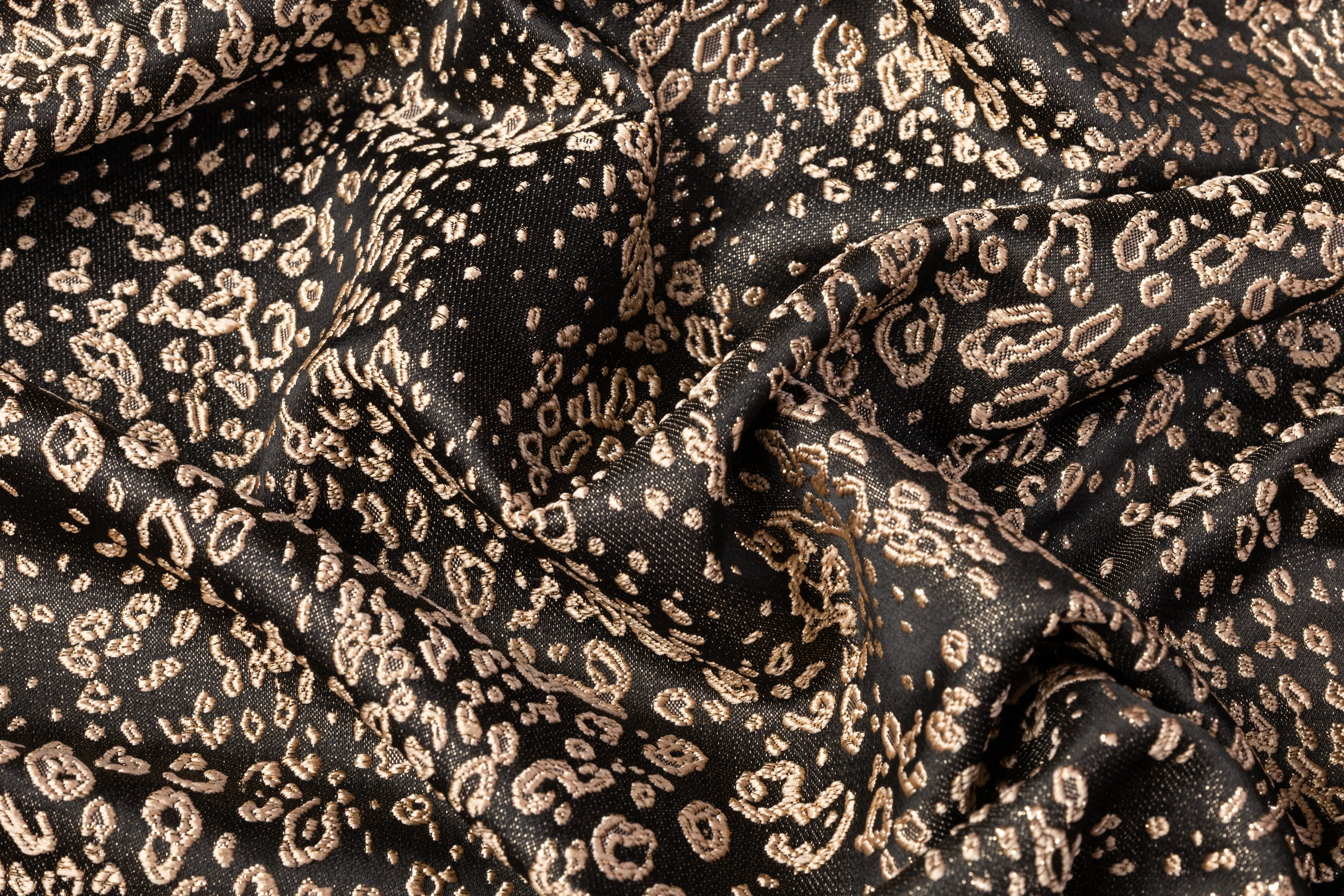 Cheetah Metallic Brocade - Brown / Bronze