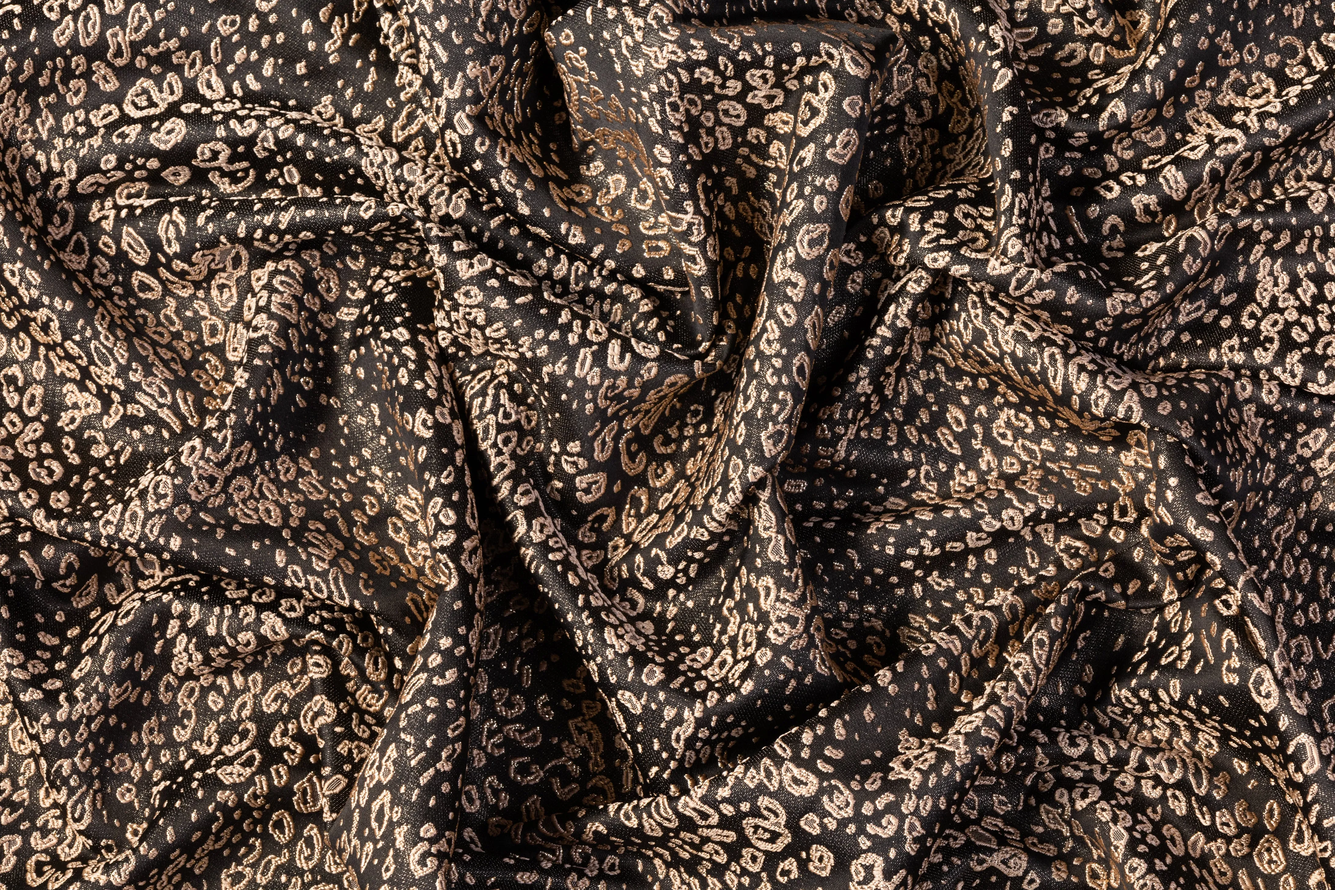 Cheetah Metallic Brocade - Brown / Bronze