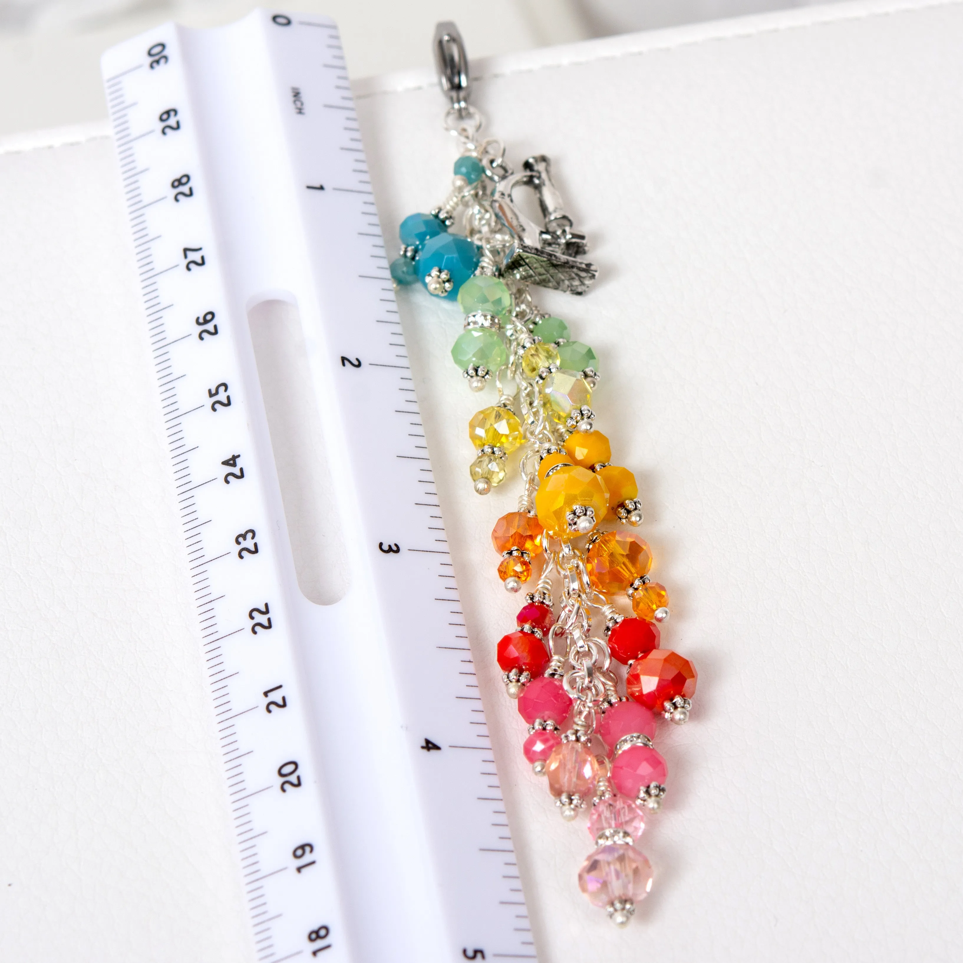 Chemistry Planner Charm with Rainbow Dangle & Microscope