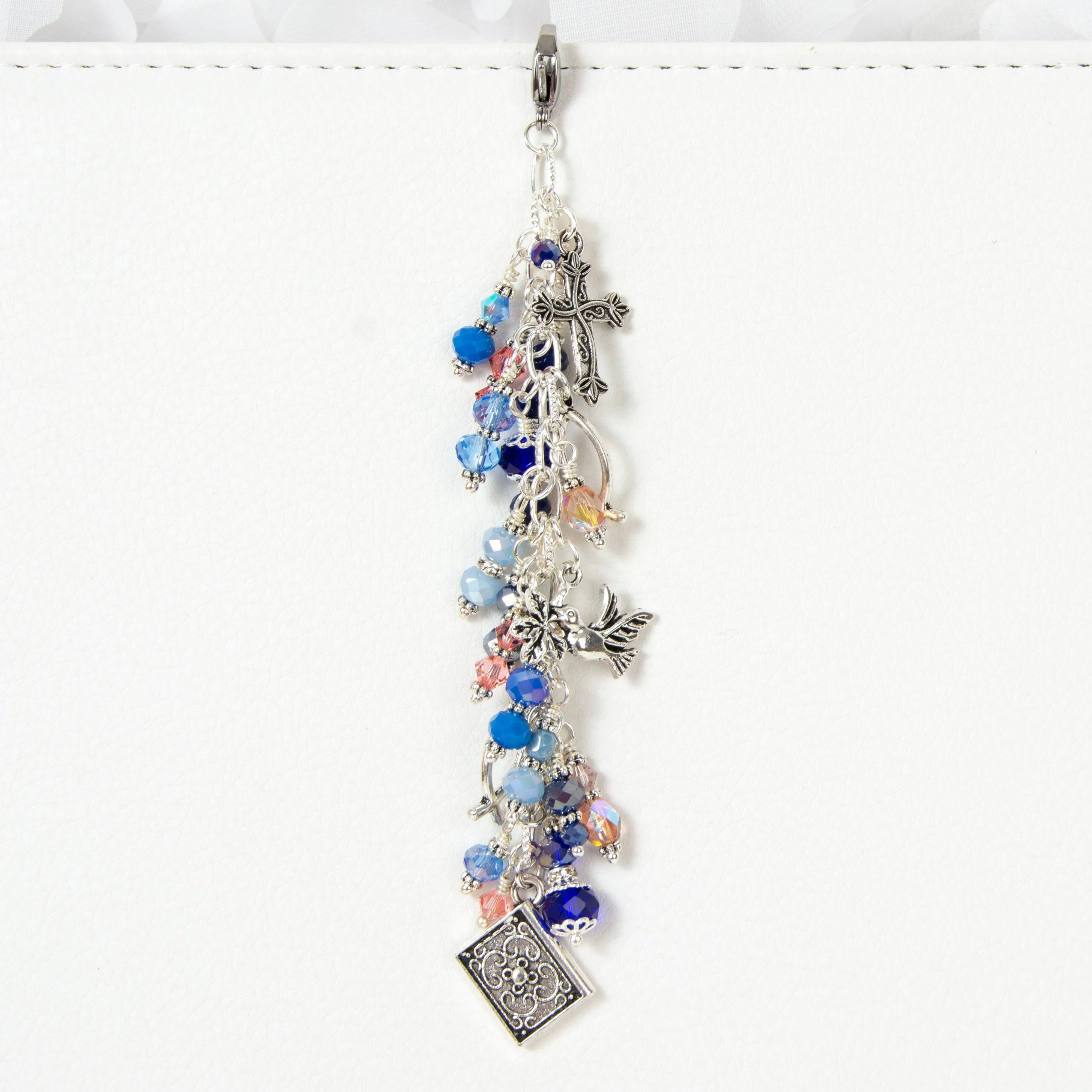 Christian Planner Charm with Crystal Dangle