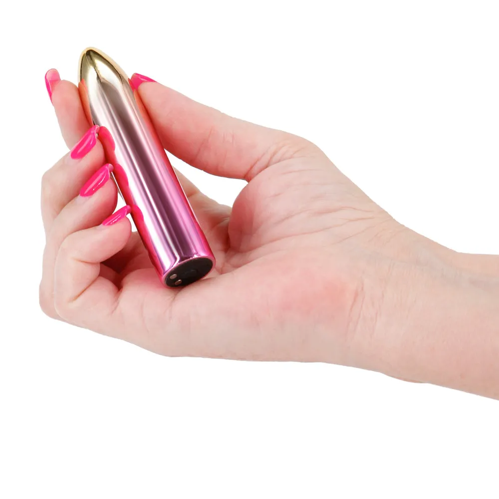 Chroma Rechargeable Tapered Metallic Mini Vibrator - Medium