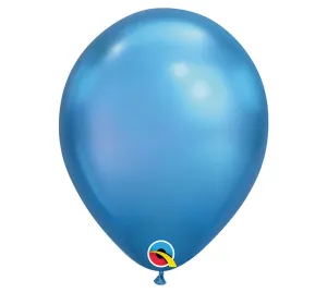 Chrome 11" Latex Balloons - Blue /10 Count