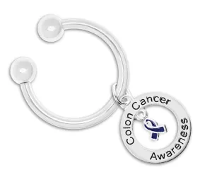 Colon Cancer Awareness Circle Charm Keychains