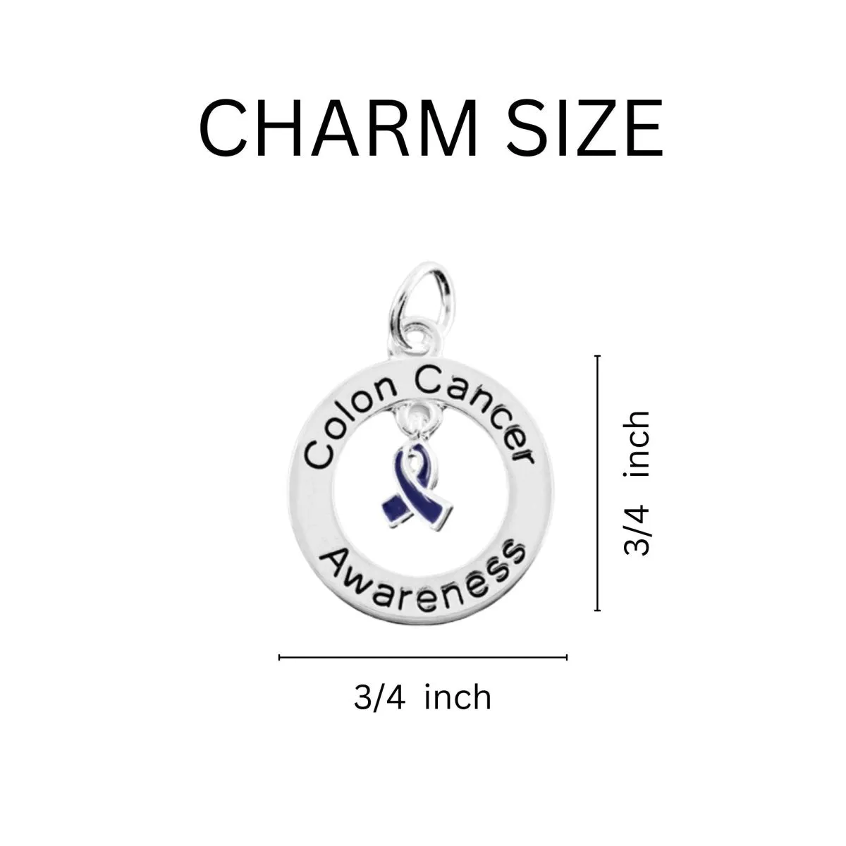 Colon Cancer Awareness Circle Charm Keychains